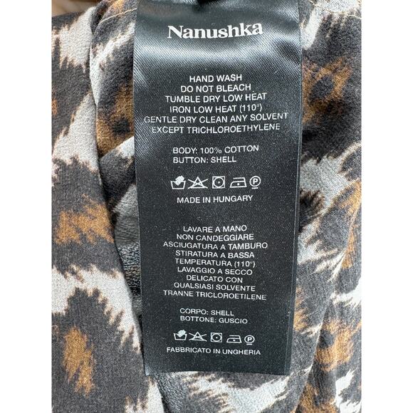 Nanushka Johanna Ocelot Print Twist Waist Mini‎ Dress Medium - Picture 7 of 9